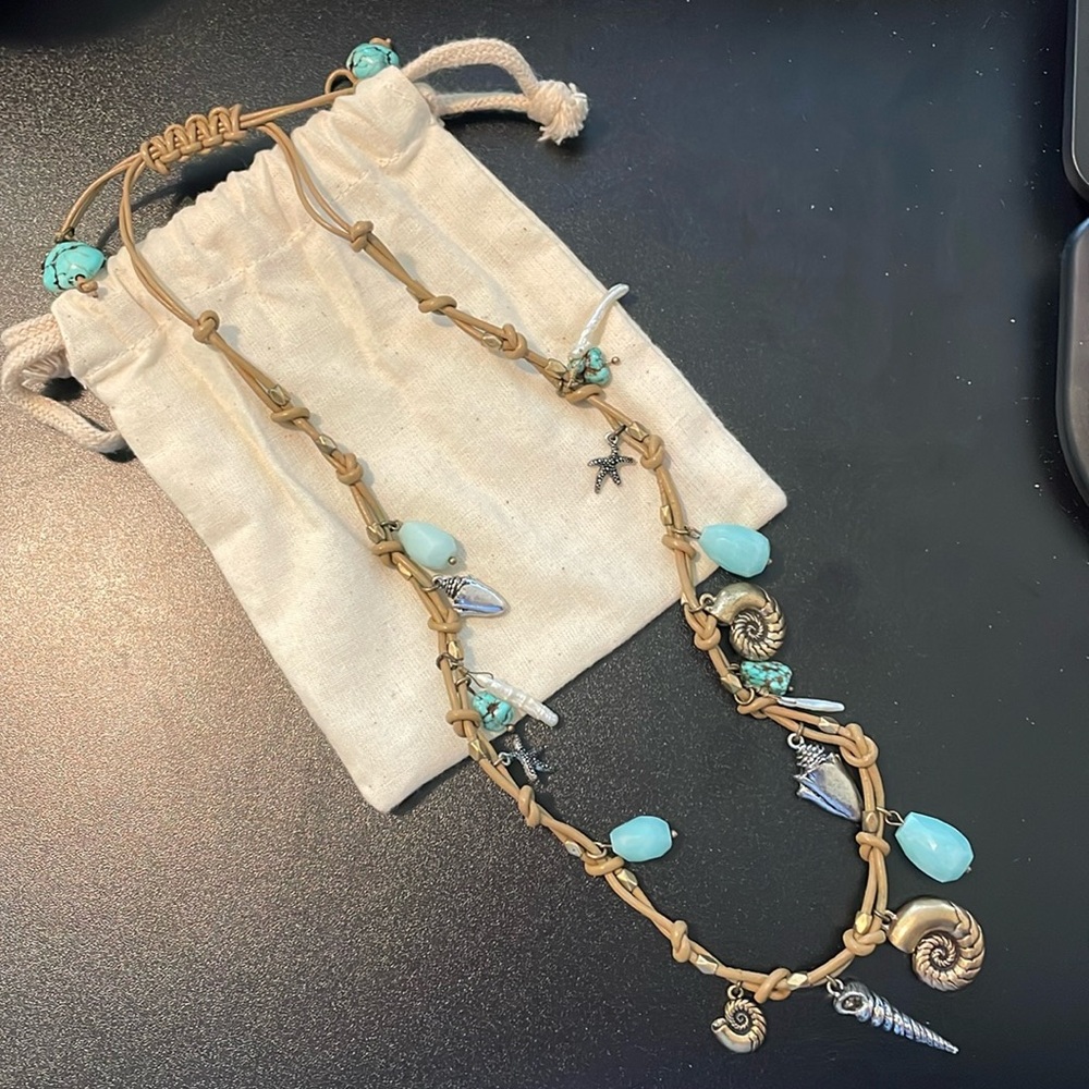 Lucky Brand adjustable beach theme necklace
